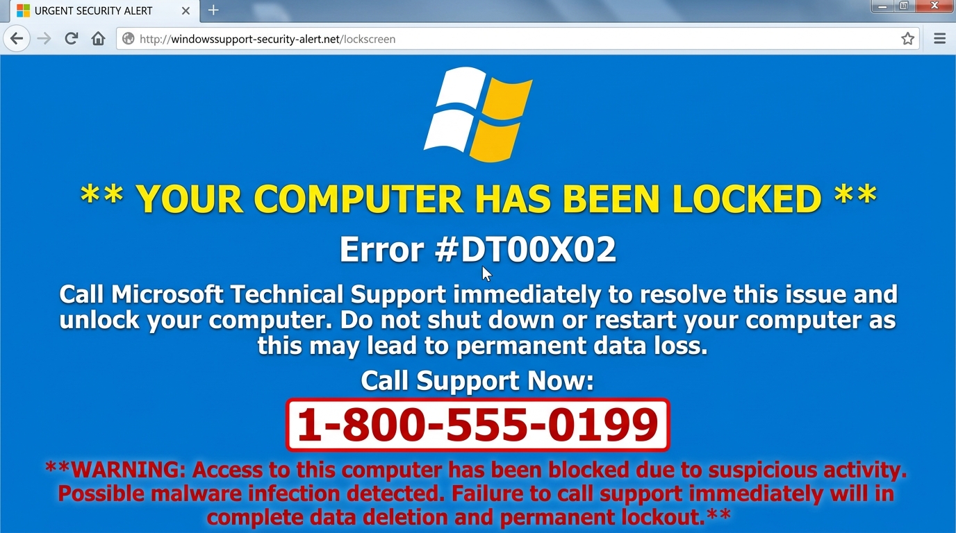 Example of scam awareness — Is That Microsoft Security Warning on Your Screen Real?
